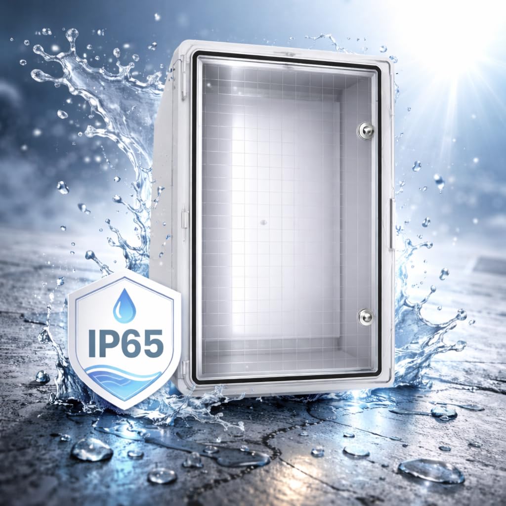 Armario Eléctrico Estanco 600x400x200 IP65 IK08 ABS con Puerta Opaca Transparente y Placa de Montaje Galvanizada Incluida