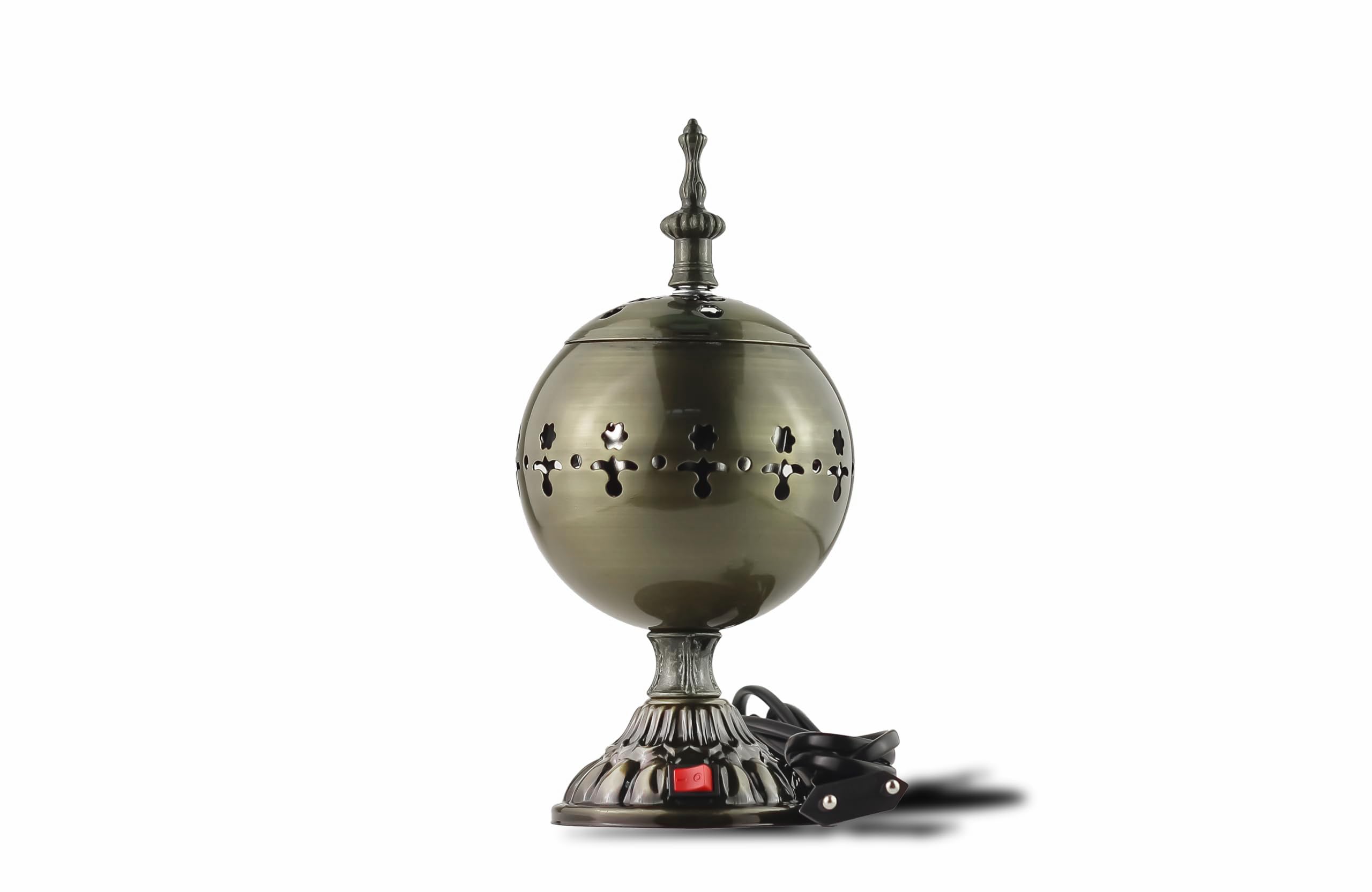 Arabian Electric Incense Burner Metal Vintage Arabic Burner - Middle Eastern Incense Holder, Electric Incense Burner Bakhoor Suitable for Arabian Oud, Home and Hotel Decor (Style 31)