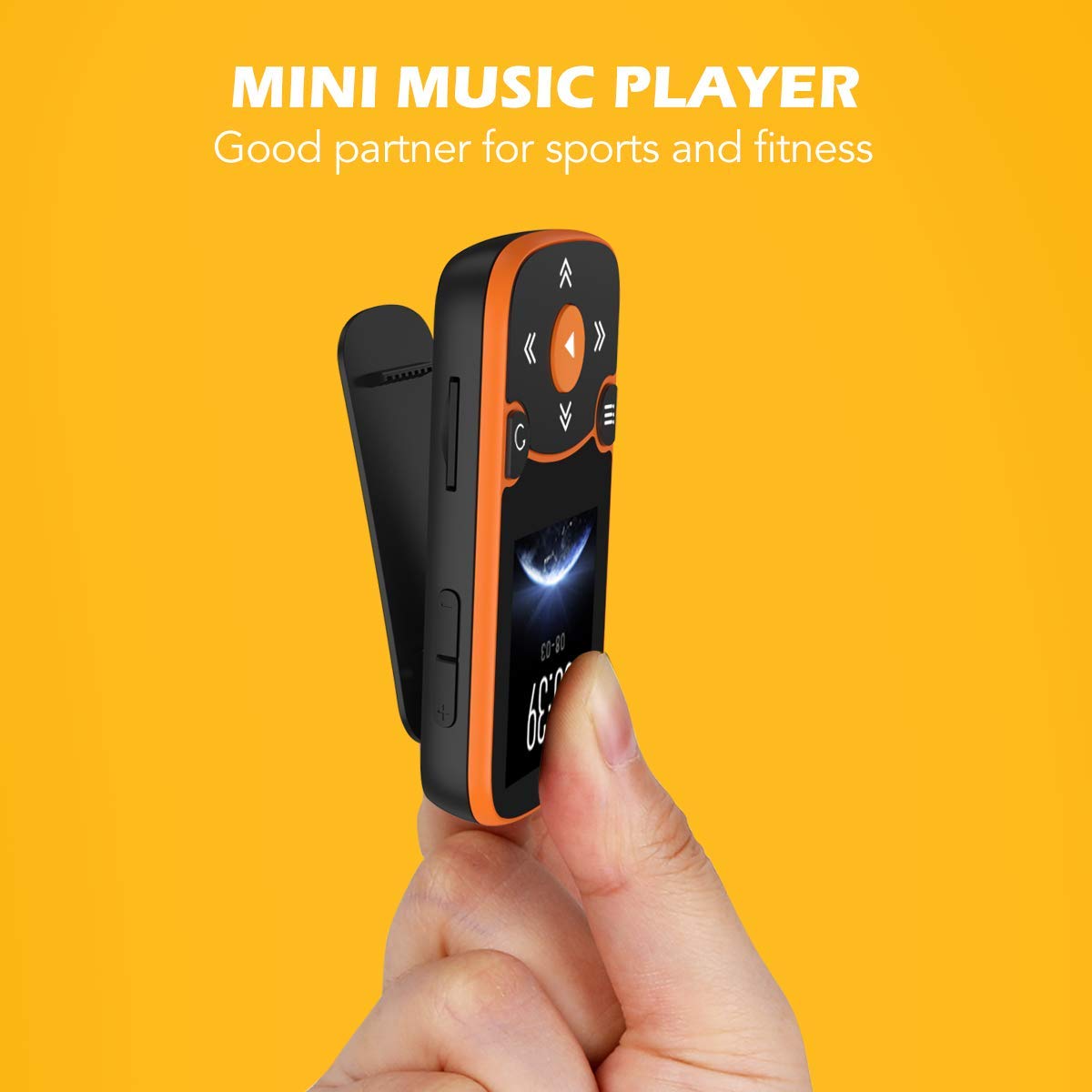 AGPTEK MP3 Player Bluetooth 5.0, 32GB Sport MP3 with Clip Armband, 1.5