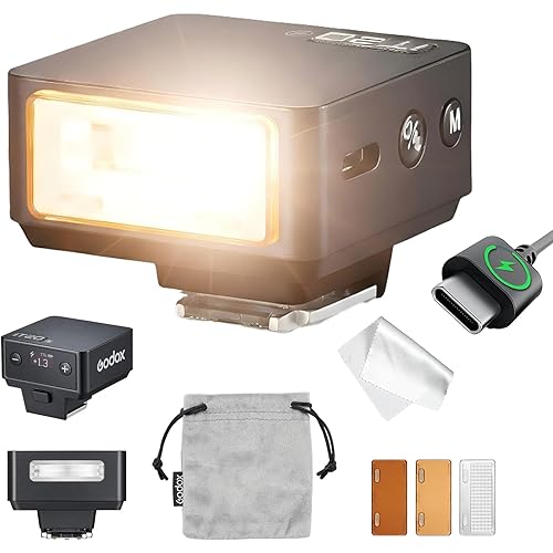 Godox IT20 S IT20S Flash for Sony,GODOX iT20S IT20 S Mini Camera Flash, TTL/Manual Modes,7.4V 300mAh Battery,1.5s Recycle,with ±⅓ Increment,Hot Shoe Triggering,Includes Spreader/Color Filter (Black)