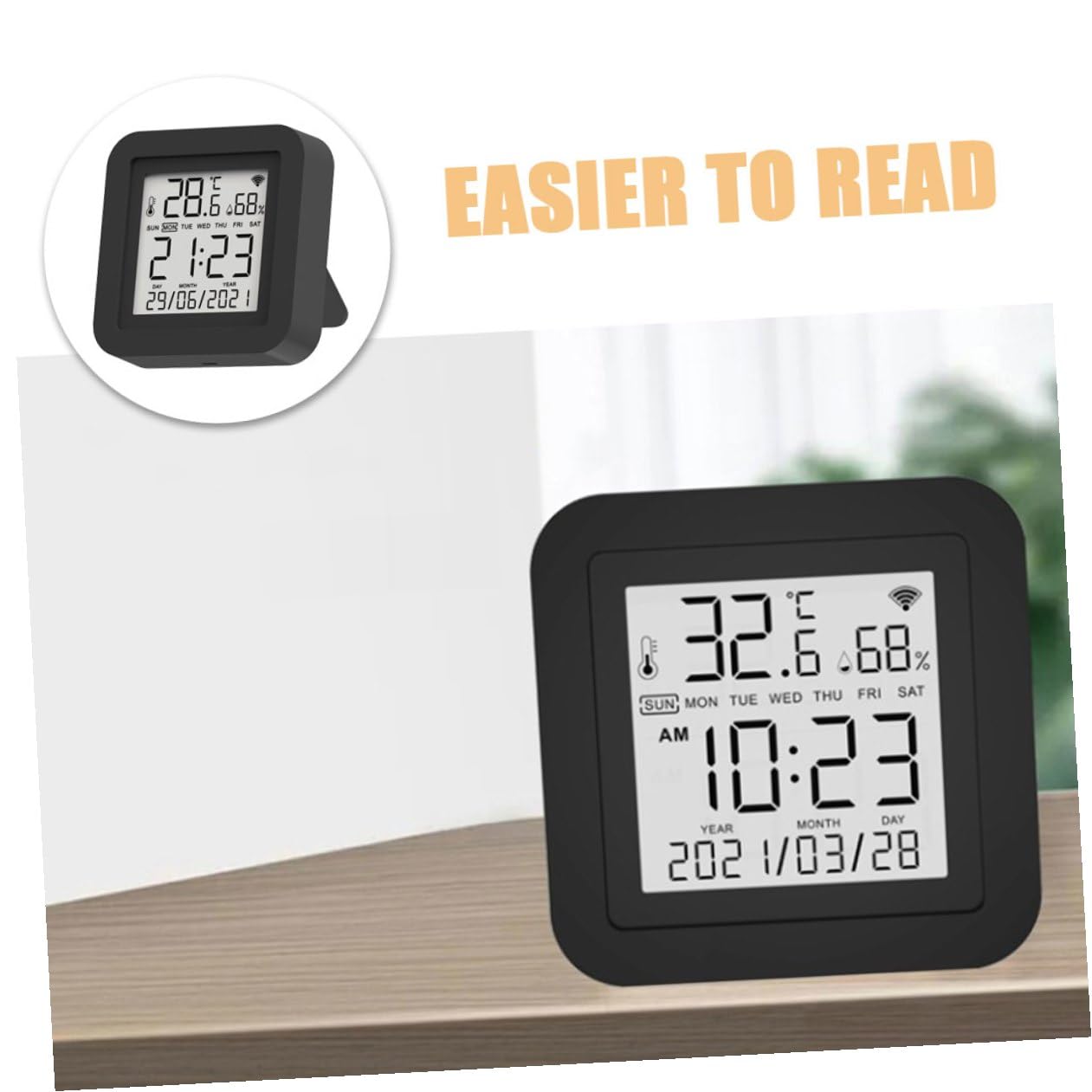 BESTonZON Igrometro Digitale Indoor USB con Display Ampio Monitor Temperatura e Umidità per Casa Ufficio e Camerette Compatto e Facile da Usare