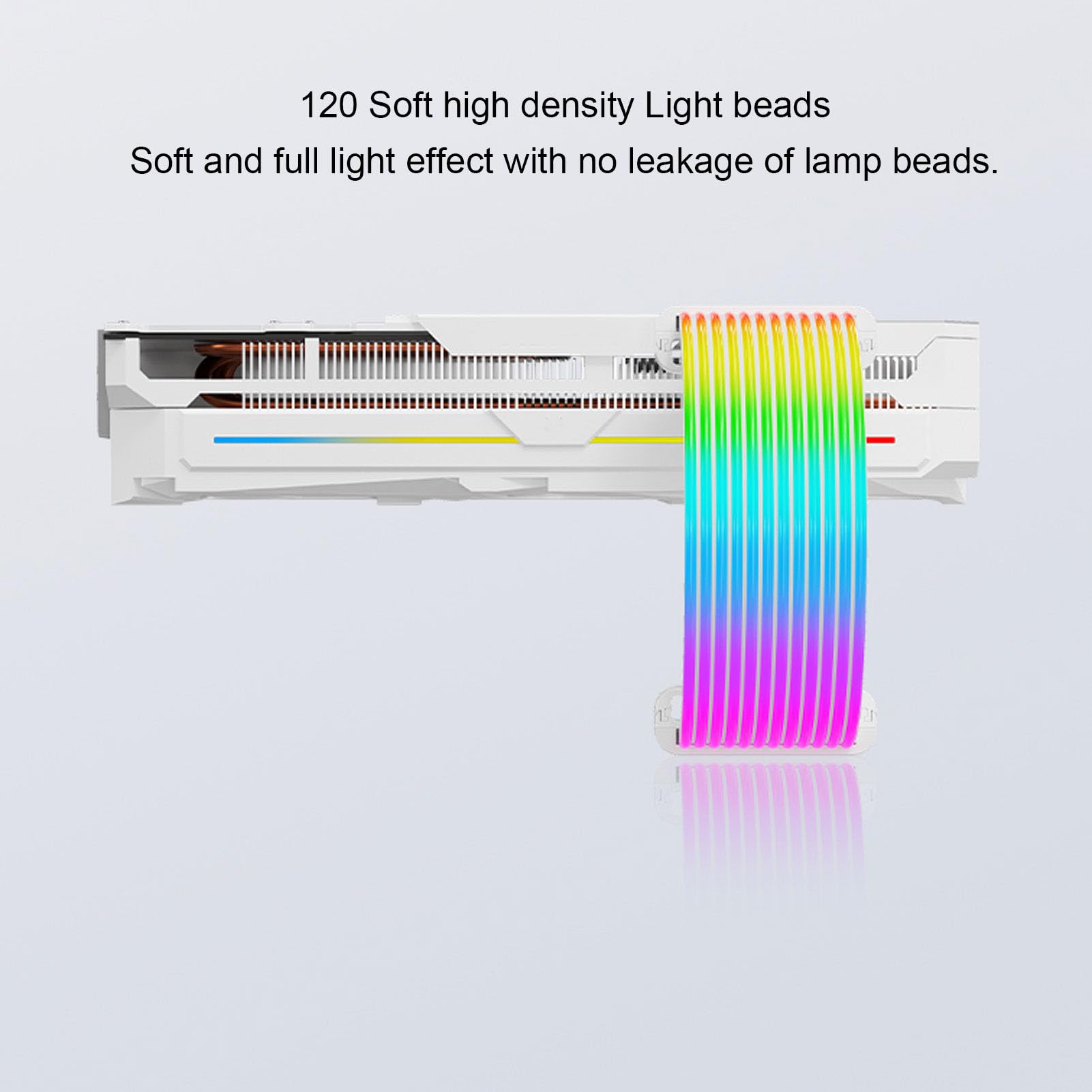 Cocoarm Kabel Zasilacza ARGB Silikonowy, Elastyczny Przedłużacz Zasilacza RGB 3 X 8-pinowy Kabel Zasilający GPU z Bocznym Blaskiem 120 Diod LED Efekt Meteorytu do Obudowy Komputera Mod Gaming Build