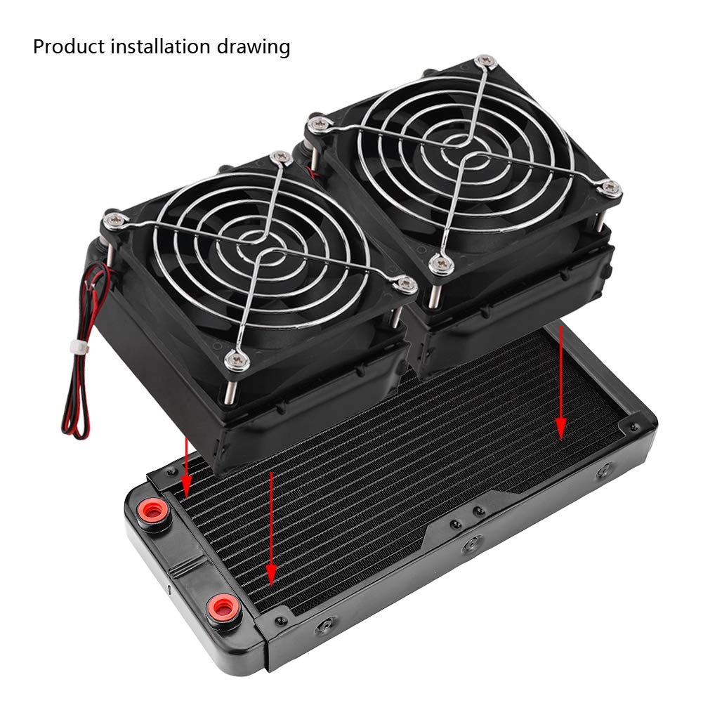 Yunir 240mm G4/1 Alluminio Raffreddamento ad Acqua del radiatore del Computer, per Raffreddamento della CPU del Computer, Driver di conversione di frequenza Industriale, Raffreddamento