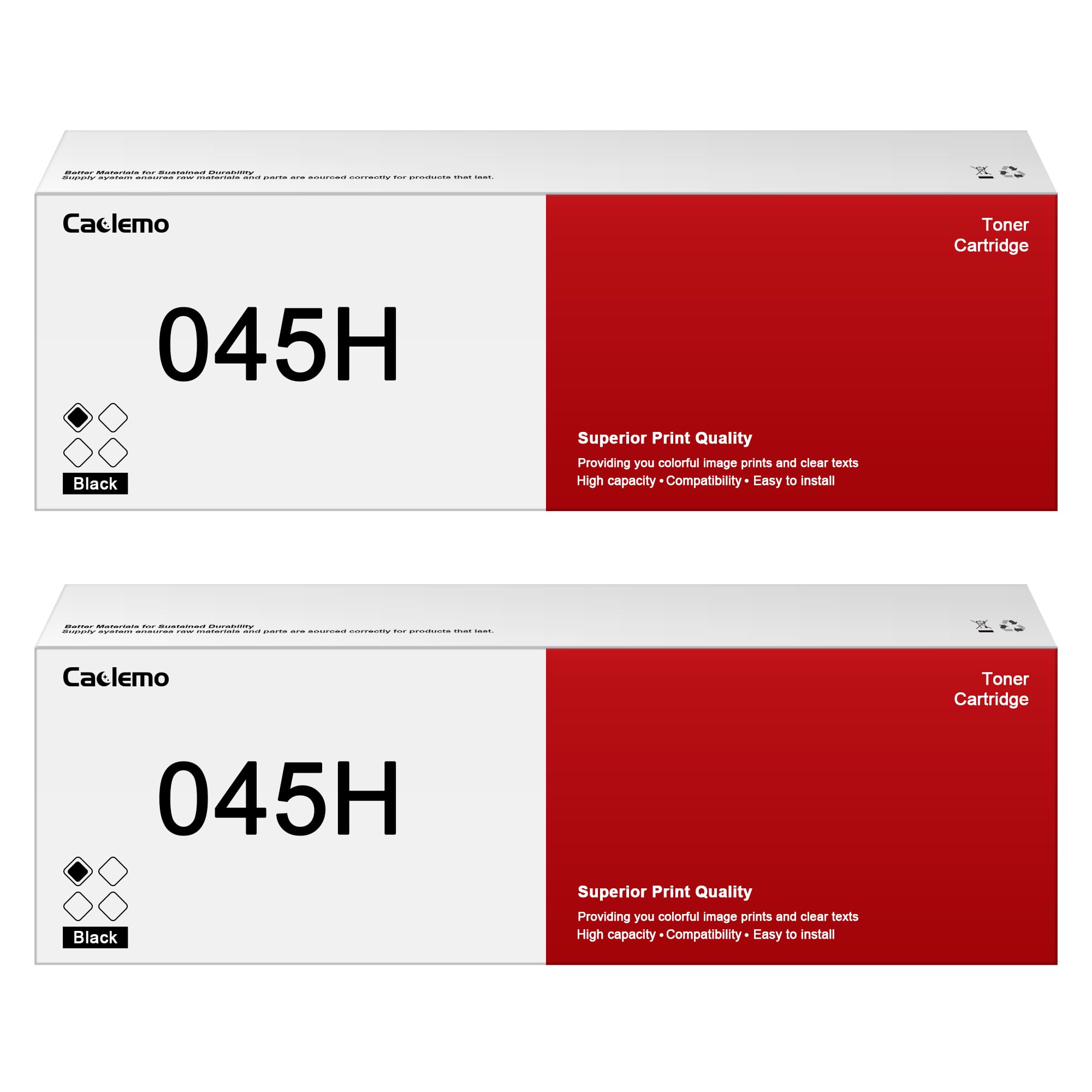 2 Black 045H Toner, Compatible with Canon ImageCLASS Printers, 2800 Page Yield