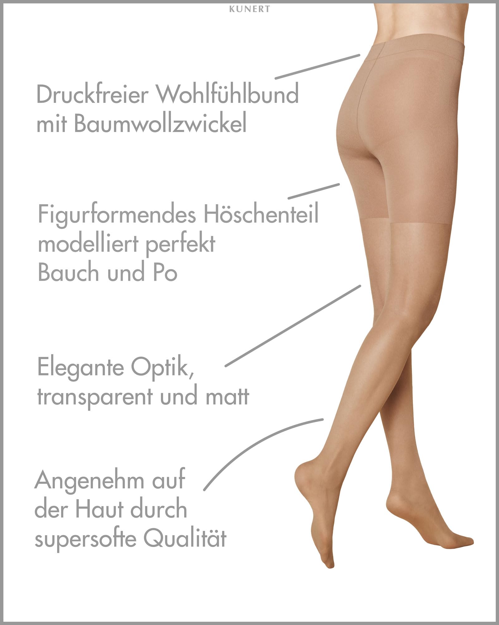 KUNERT Forming Effect 20 Pantyhose, Tan, 44-46 - Image 2