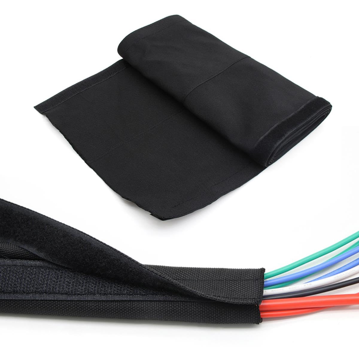 1/3/5 m Kabelhülse, selbstklebende Tülle, 16 mm–100 mm, geflochtenes Nylon, flexible Kabelbaumhülle, Wickelschutz, Innendurchmesser 40 mm, 5 Meter