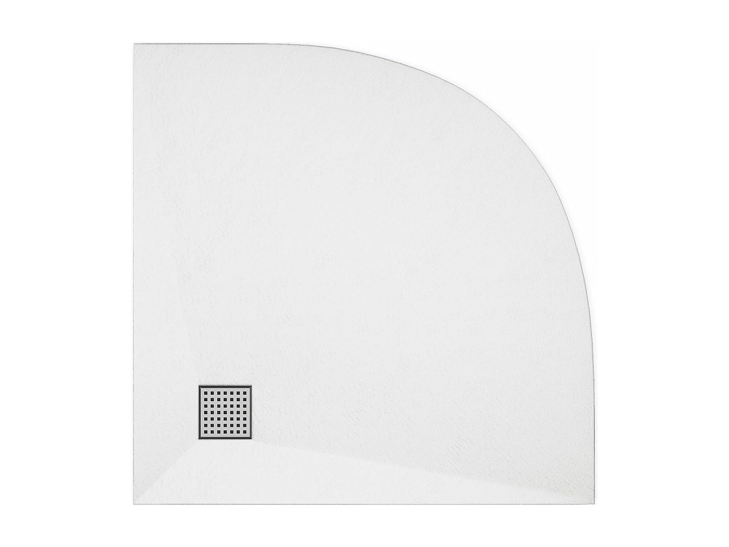 Vente-unique - Receveur de douche extra plat à poser ou à encastrer recoupable en résine SMC en quart de cercle avec siphon - Blanc - 90 x 90 cm - SYFORSA
