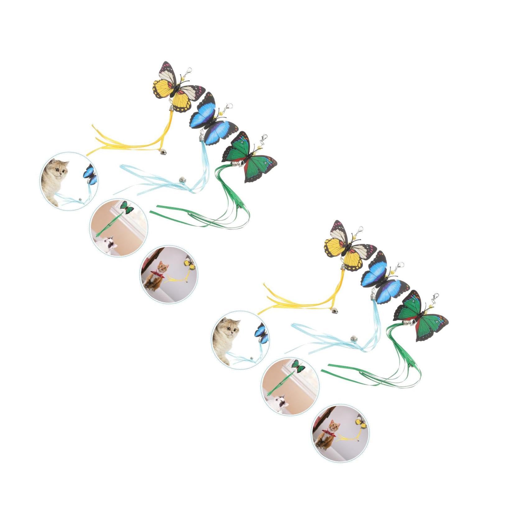 FRCOLOR 6 Pcs Replacement Head for Cat Teaser Bird for Cats Fishing Pole Attachments Butterfly Toys for Indoor s Kitten Teaser Refill Rope Bagged Pp