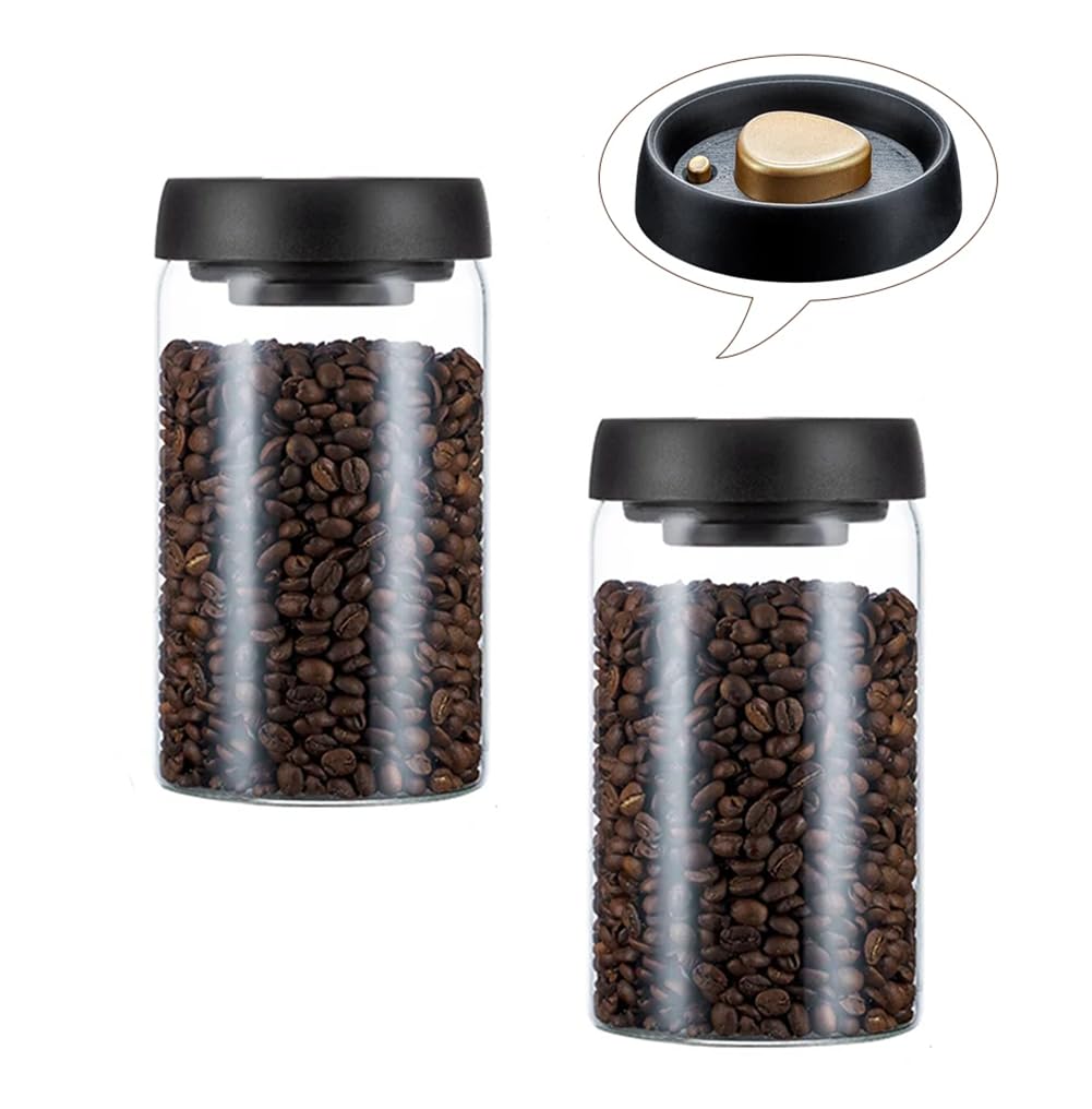 Bote De Café De Vidrio, Tarros Herméticos Para Café En Grano...