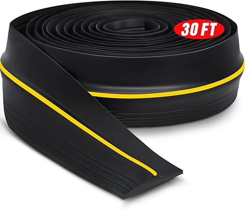 Tira universal de sellado de umbral de puerta de garaje de 30 pies, tira de sellado de goma de repuesto, impermeable, resistente a la intemperie,