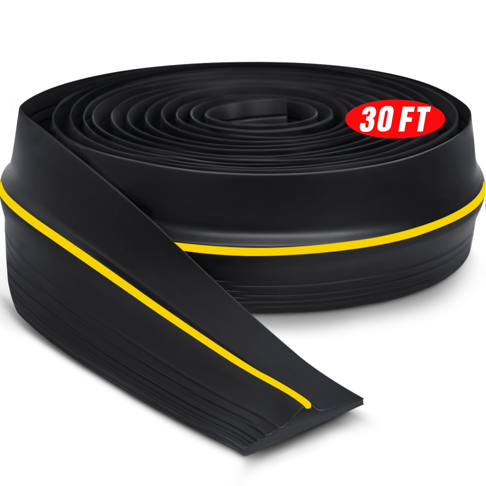 Pangda 30 ft Universal Garage Door Bottom Threshold Seal Strip Weather Stripping Replacement Rubber Waterproof DIY Weatherproof Garage Door Threshold