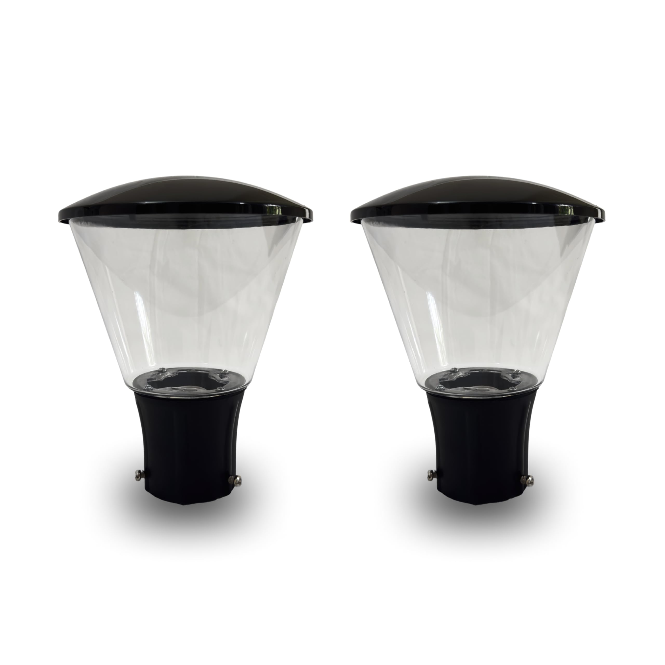 SIGTRON Gate Light, IP65 Waterproof Outdoor Pillar Lamp, Garden and Compound Light, Black, Pack of 2