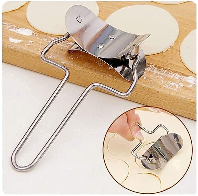 krupanidhi Stainless Steel Puri Cutter Roller Machine for Cutting Dough in Round and Dough Press Mould for Making Ghughara Momos Maker 3