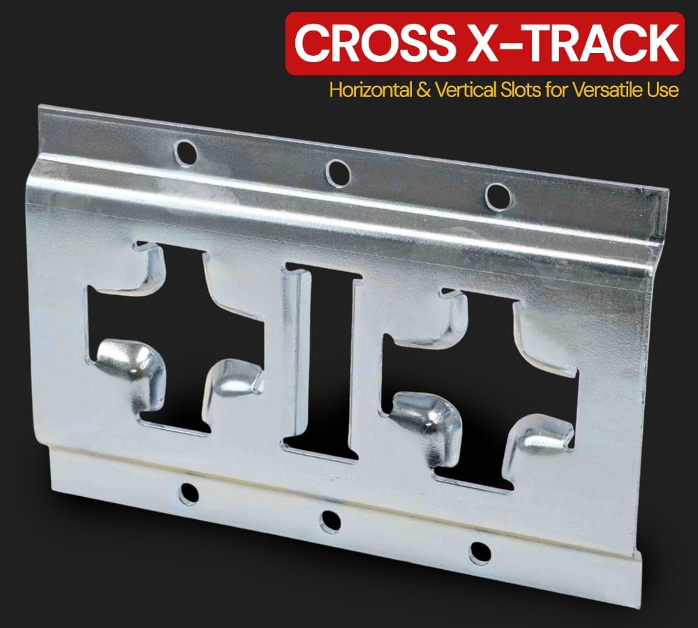 Mytee Products 8'' X Track Tie Down Rail, ETrack Rail with Horizontal & Vertical Slots, Galvanized Finish - 12 Gauge Steel, Allows use of E-Track Straps in Horizontal or Vertical Alignment - 8 Pack