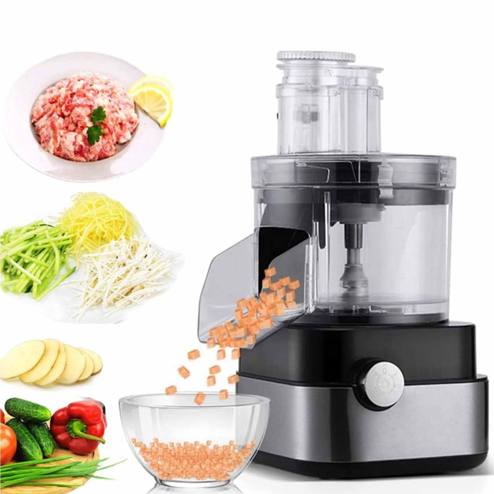 Affetta frutta e verdura, 600 W elettrico per carne macinata di alimenti/taglio/tritate/affettare, tritatutto per alimenti di frutta con stampi per tagliare a cubetti da 6/8/10/13/15 mm