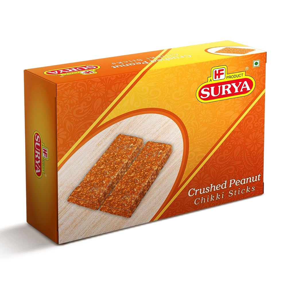 Surya 200gm Crushed Peanut Chikki Sticks |Phalli Chikki |Energy Bars |Healthy sweet |Indian Sweet (B0BGHNPTZV) Amazon Price History, Amazon Price Tracker
