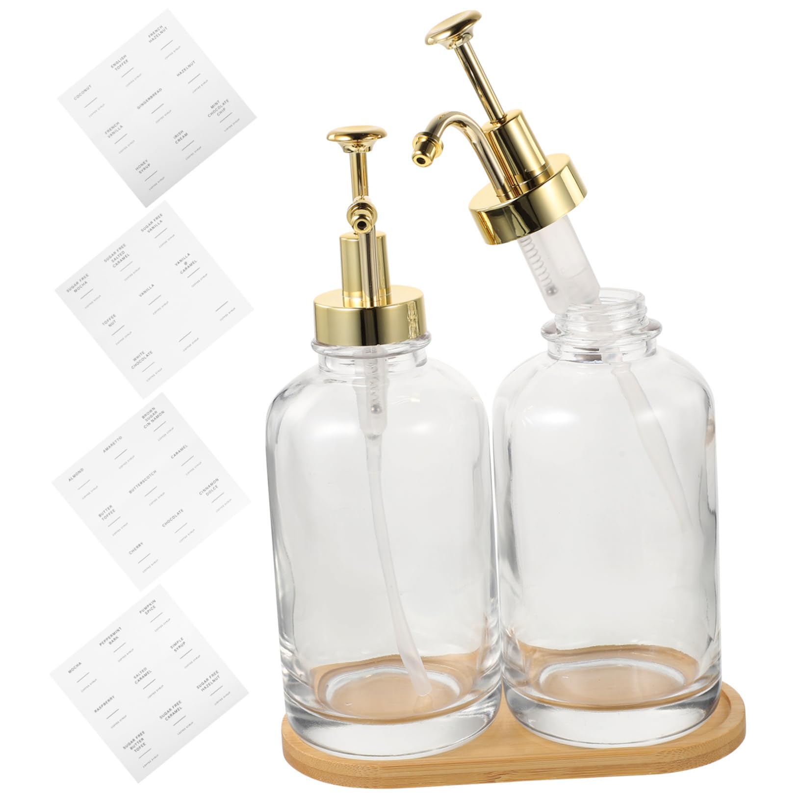 BIUDECO 1 Set Glass Lotion Bottle Pump Lotion Bottle Syrup Storage