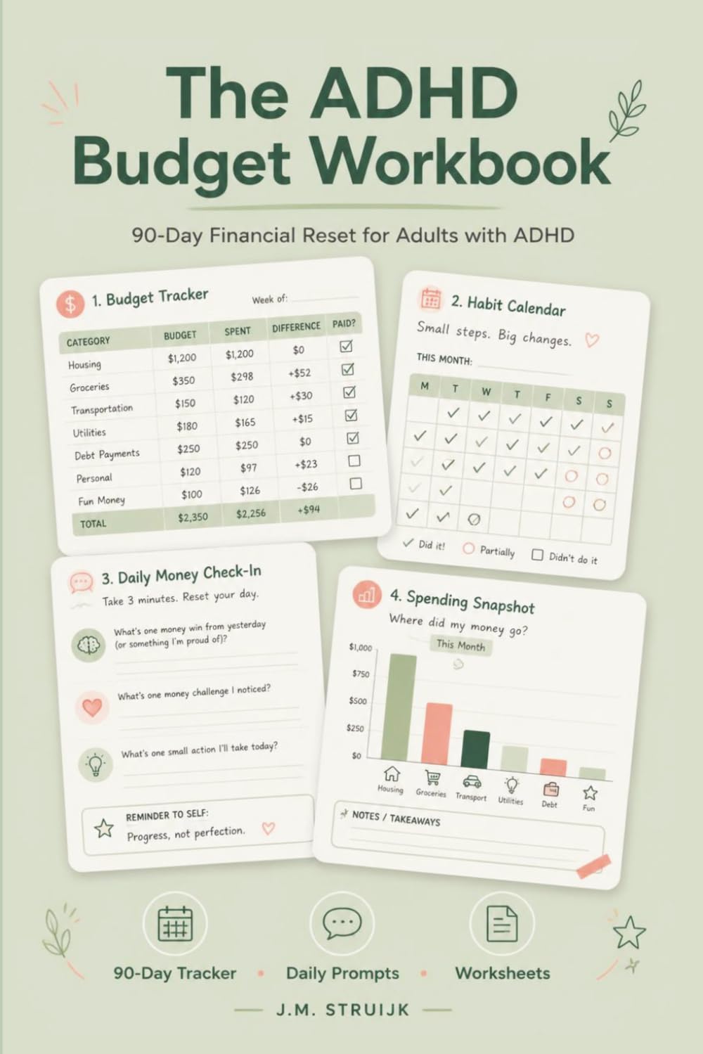 The ADHD Budget Workbook: 90-Day Financial Reset for Adults with ADHD (ADHD Money Mastery Series)