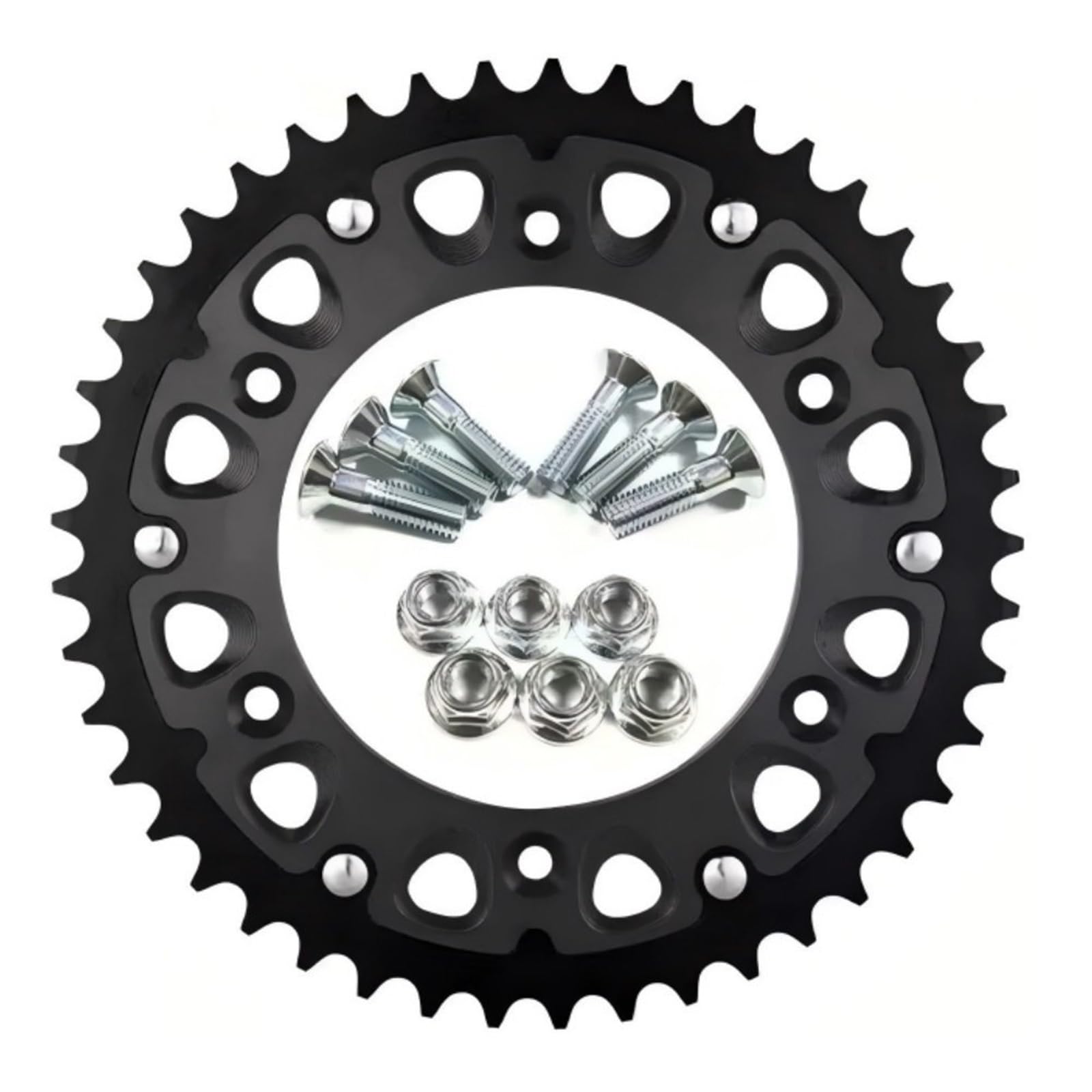 NKURTPC Motorcycle Sprocket Fit For SX/SXF EXC/EXCF XC/XCF XC-W/XCF-W SMR Fit For TC/FC TE/FE TX/FX Motorcycle Rear Sprocket(50T BLACK)