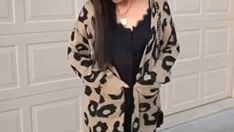 leopard print cardigan amazon