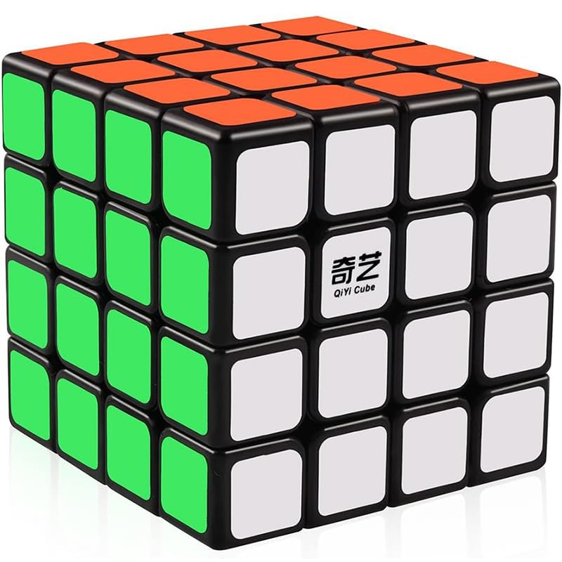 Image of HAWKISTER Qiyi QIZHENG W 4X4 Speed Cube 4X4X4 Magic Cube Puzzle, Black-Base, 3+ Years