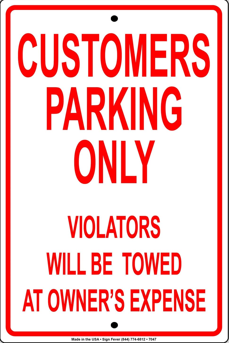 Customers Parking Only Violators Towed Novelty Wall Decor Metal Sign