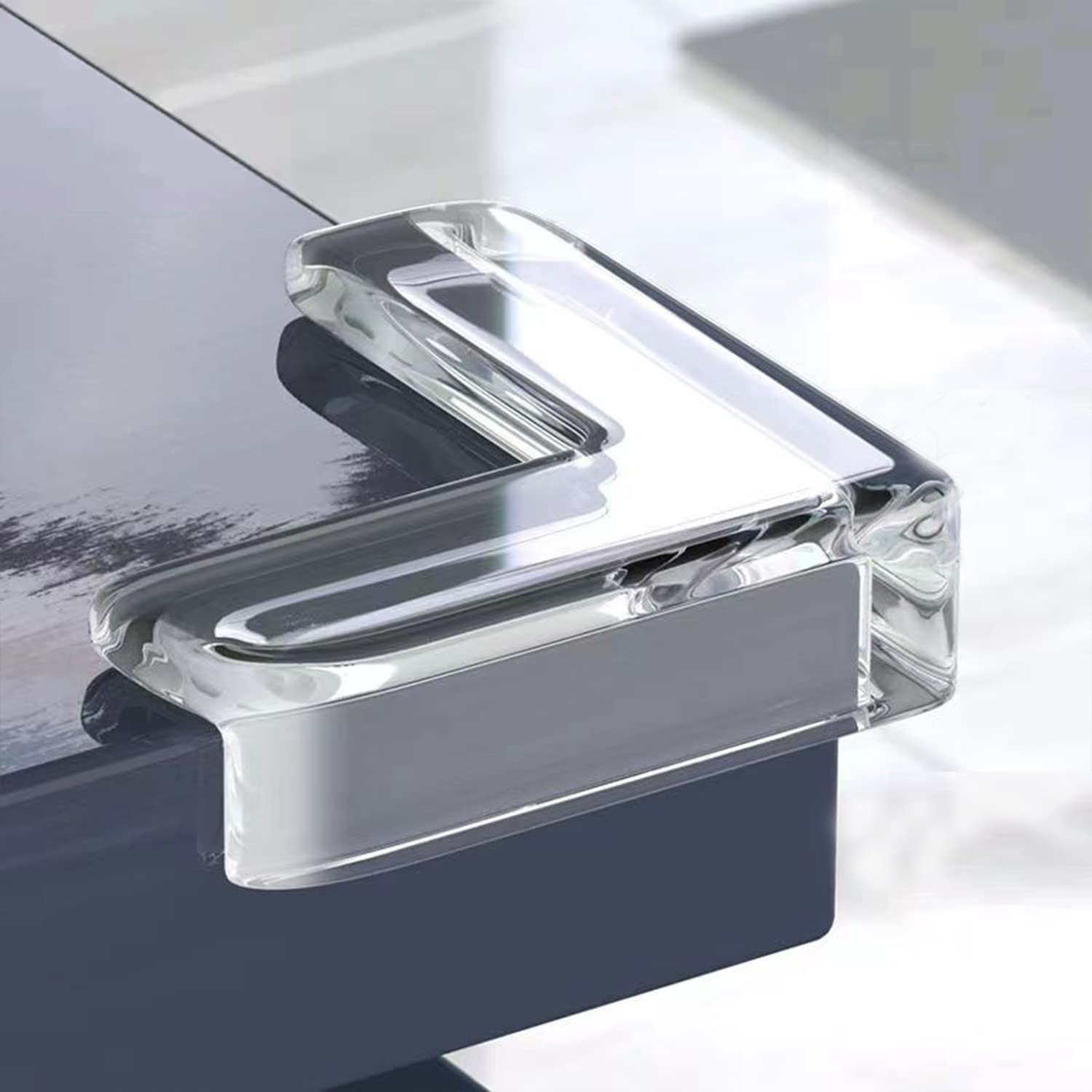 JAMHZONE 4 PCS Edge Protector for Furniture Table Corner Guards for Sharp Edges Silicon Corner Protector for Sharp Edges Gel Table Corner Protector and Soft PVC Transparent Corner Guard (4,Transparent)