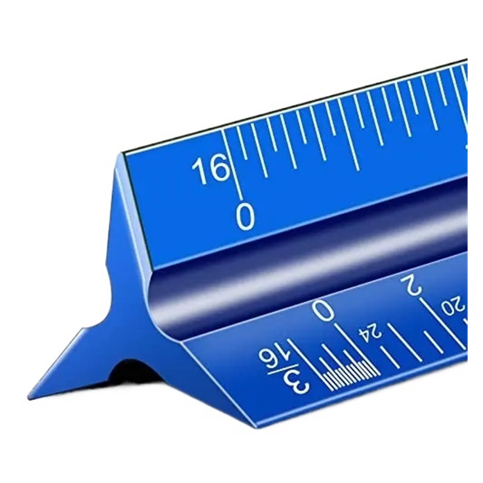Architectural Scale Ruler Architectural Scale Ruler, 12'' Imperial Architect, Engineer for Blueprints, Aluminum Triangle Drafting(Blue)