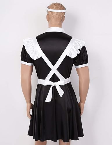 Miniatura 6 de Yartina Pijama de satén sedoso para hombre, ropa de dormir francesa