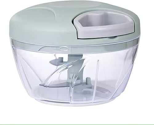 Generic Cortador manual de verduras, picadora y picadora manual de frutas y verduras, cuchillas de acero inoxidable, sin BPA (verde, 16.9 fl oz),