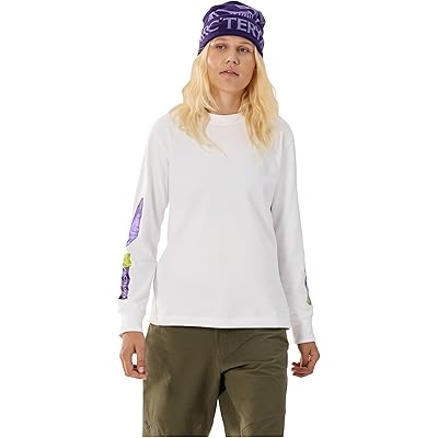 Arcteryx Kragg Cotton Sticker Crew Long Sleeve white light/aster