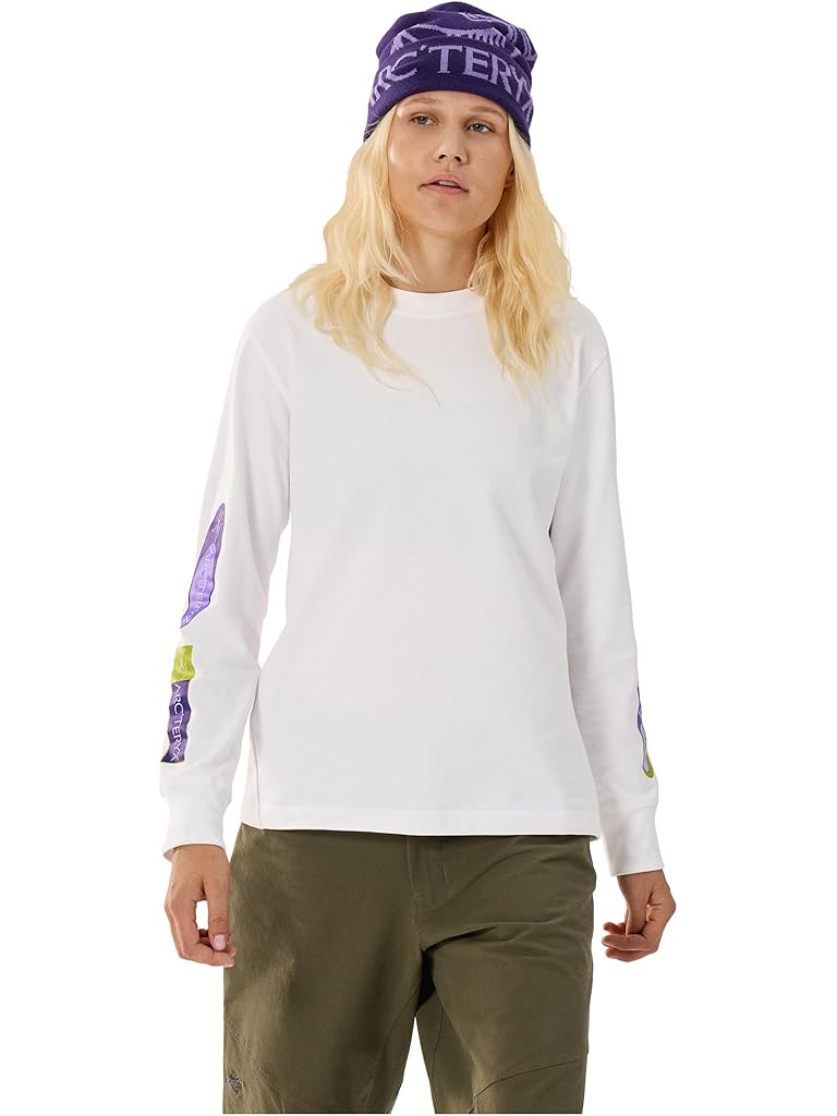 White Arc'teryx Kragg Cotton Sticker Crew Long Sleeve