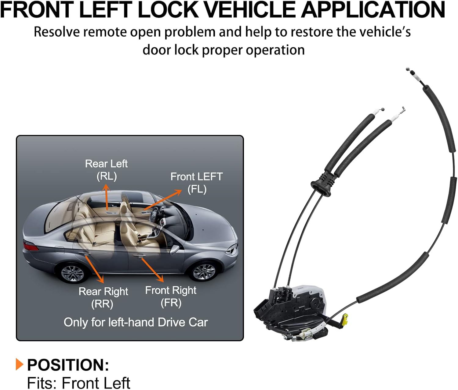 SYERAL Power Door Lock Actuator Assembly 937-266 Front Left Driver Side Door Latch Compatible with Nissan 2008-2015 Rogue, 2014-2015 Rogue Select