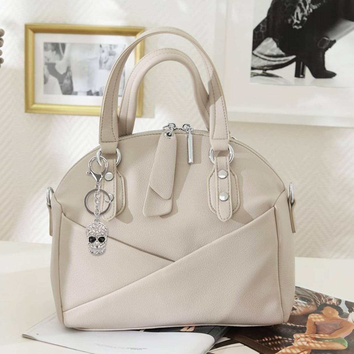 Unisex 02 Key Chain, Skull, One Size, Rhinestone - Image 6