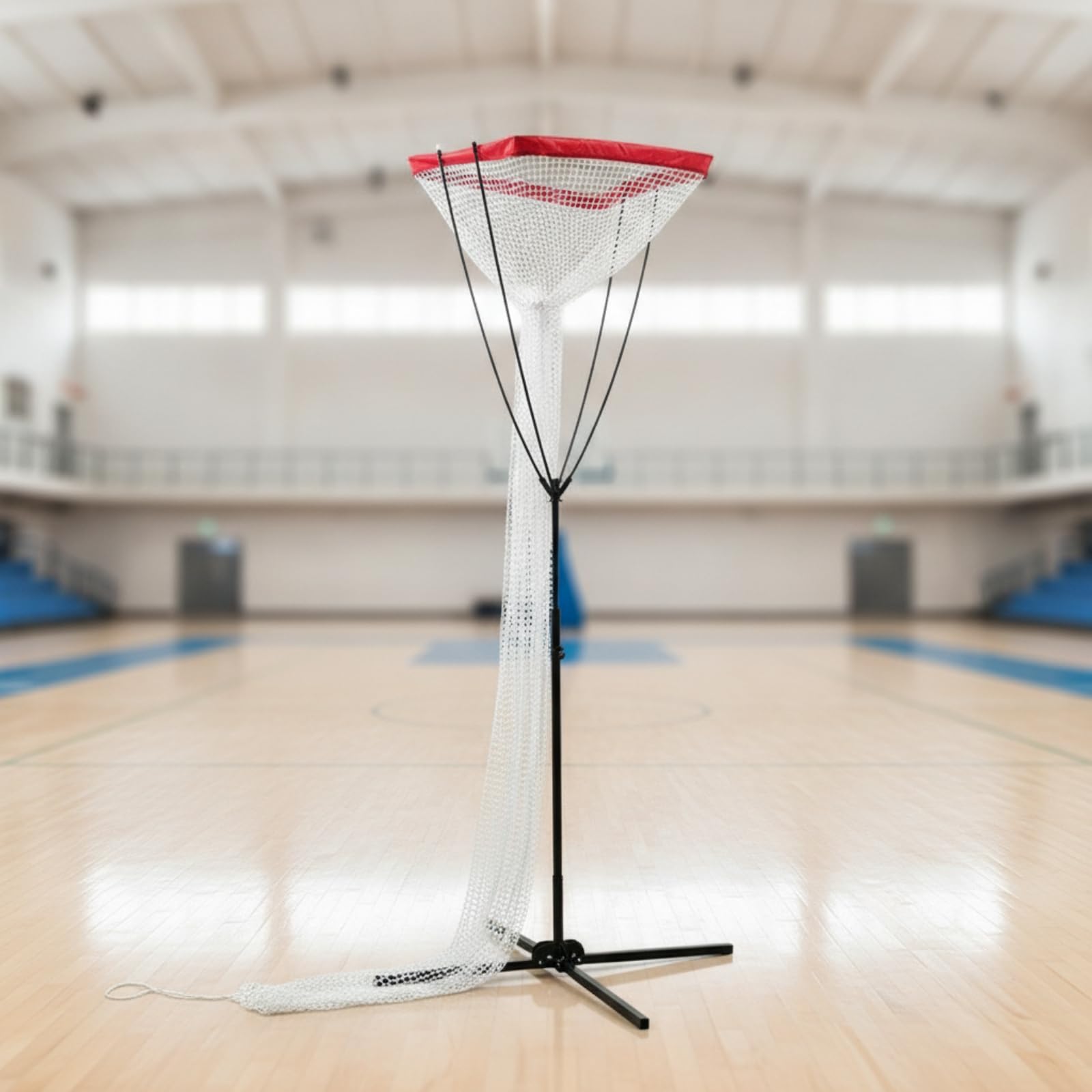 Perfeclan Red de Entrenamiento de Voleibol Portátil con Armazón de Portería Equipo Base en Forma de Cruz para Estabilidad y Banda Llamativa Adecuada para Patio Gimnasio Playa