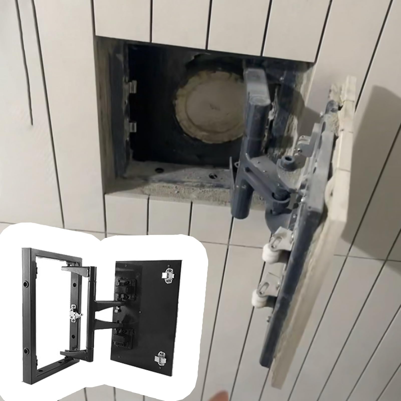 Panel de acceso invisible para azulejos con compuerta de inspección regulable de pared