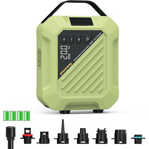 20PSI High Pressure Smart SUP Air Pump, 2025 New Rechargeable Battery-Powered, Intelligent Dual Stage Inflation & Deflation,Auto-Off for Stand Up Paddle Boards,Surfing Kite, Tent