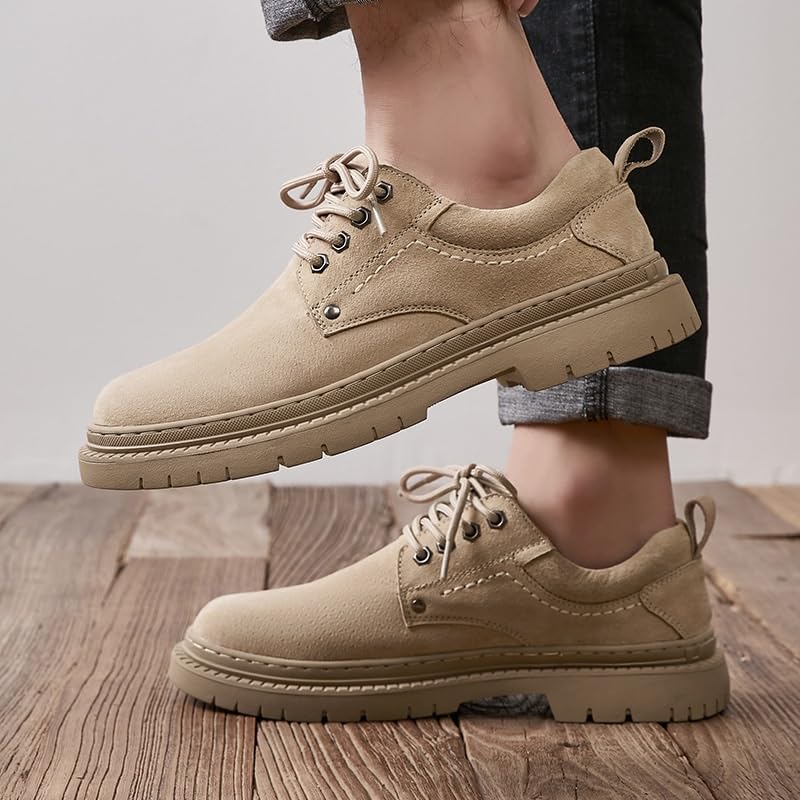 Men's Low-top Lace-up Casual Shoes Fashionable Round-Toe Oxford Shoes Men Comfortable Thick-Soled Non-Slip Shoes for Travel Driving Outdoor3