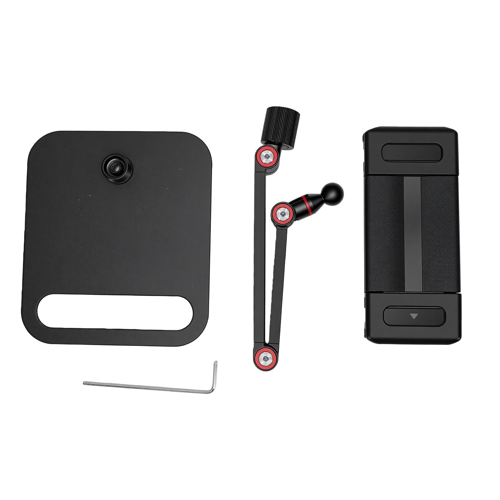 Fockety Supporto portatile per monitor con braccio regolabile (Clip per | Lega di alluminio, rotazione a 360°, supporto regolabile per tablet, compatibile con schermi fino a 17,3 pollici, antiscivolo