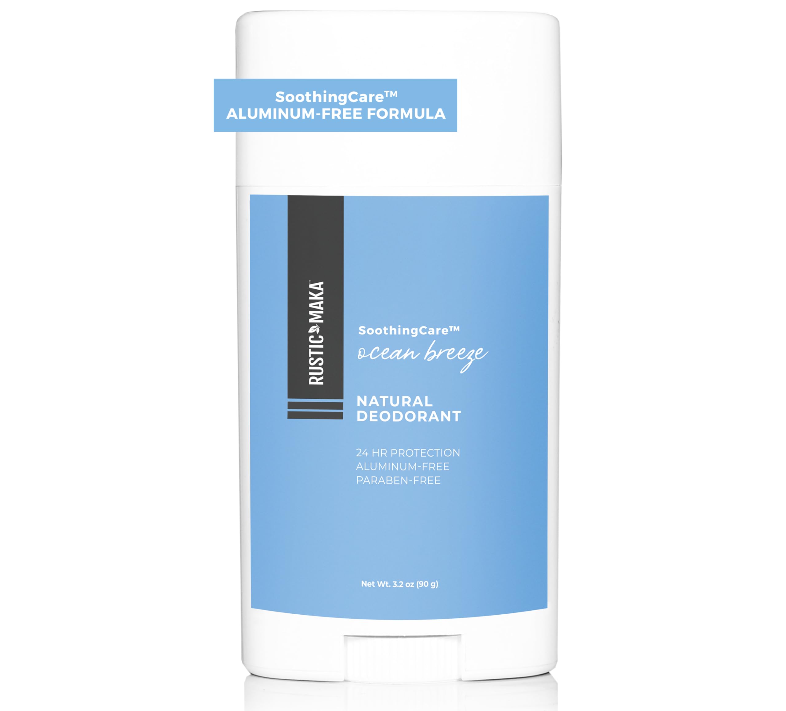 Natural Deodorant, Ocean Breeze, Prebiotic, Free of Aluminum, Parabens and Baking Soda, Synthetic Fragrance-Free, Cruelty-Free, Continuous Odor Control