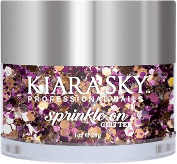 Kiara Sky 3D Glitter Nail Art | Sprinkle On Collection 1 oz | Mix with Acrylic, Gel Polish or dip Powder | Sequin Party