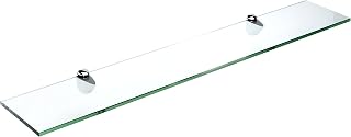 Spancraft Peacock Chrome Glass Shelf 6x21 - Tempered Glass Bathroom Shelf, 55lb Capacity, Easy Install