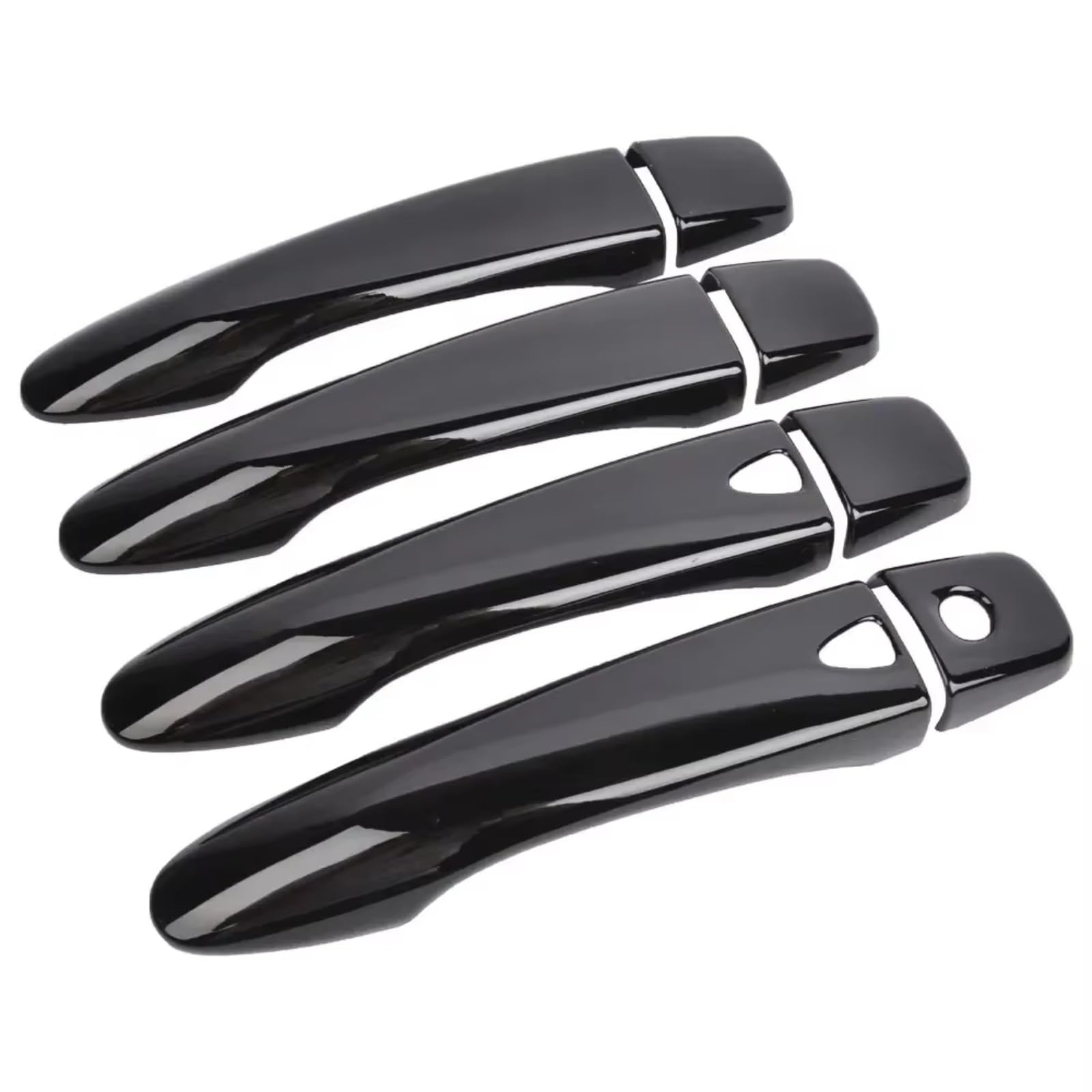 WOLIIEXZ Exterior Door Handle Cap Compatible with Nissan for Rogue 2014 2015 2016 2017 ABS Carbon Fiber Black Accessories Car Exterior Door Handle Housing(Smart Black)