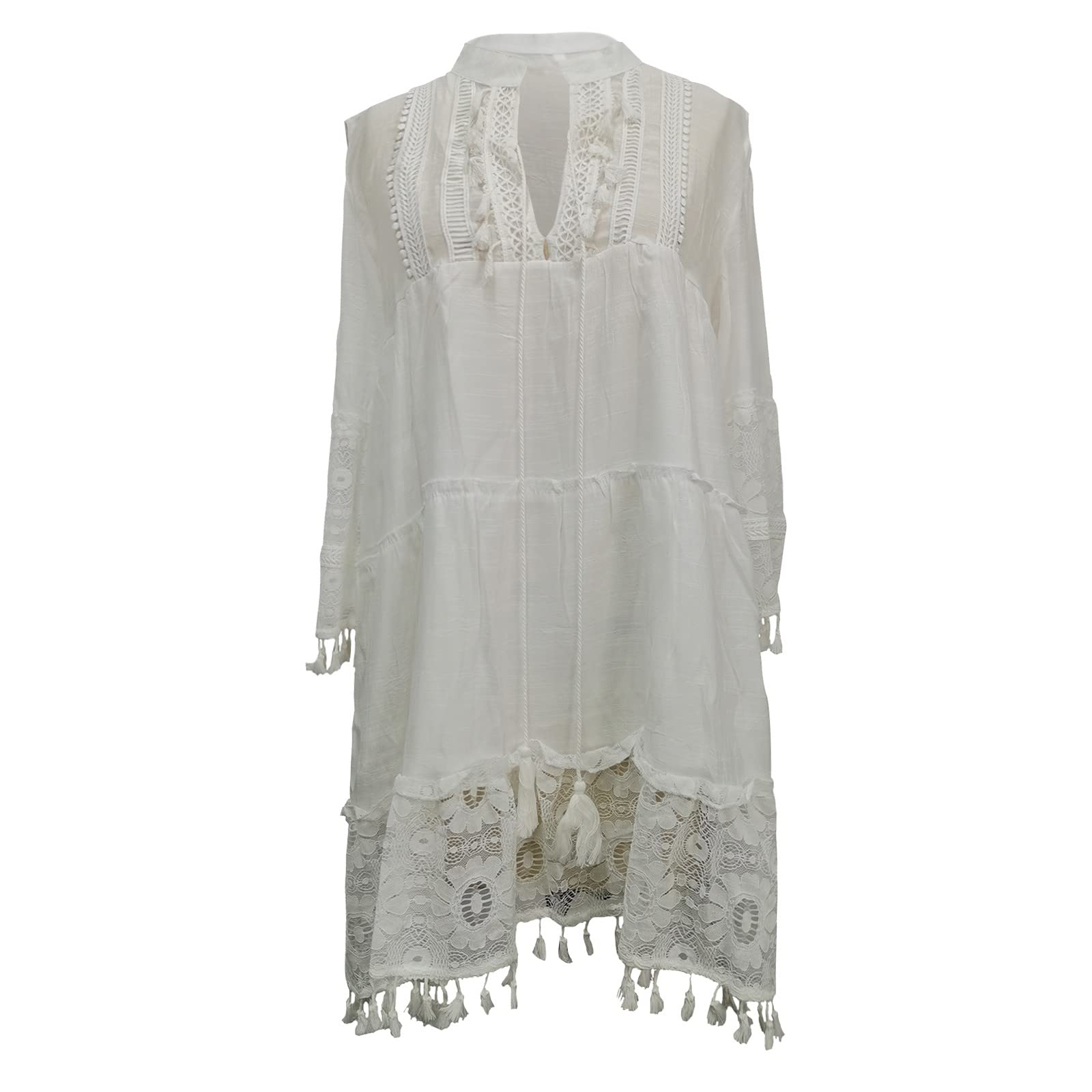 Vestido de verano para mujer, vestido boho blanco, vestido de verano, elegante, vestido de playa, corto, línea A, minivestido de bikini, vestido de ocio, fiesta, playa, vestido de noche, hollow out