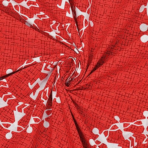 Image of RajasthaniKart Pure 100% Cotton Double Bed Sheet with 2 Pillow Covers (Bedsheet for Double Bed Cton, Red, 5275)
