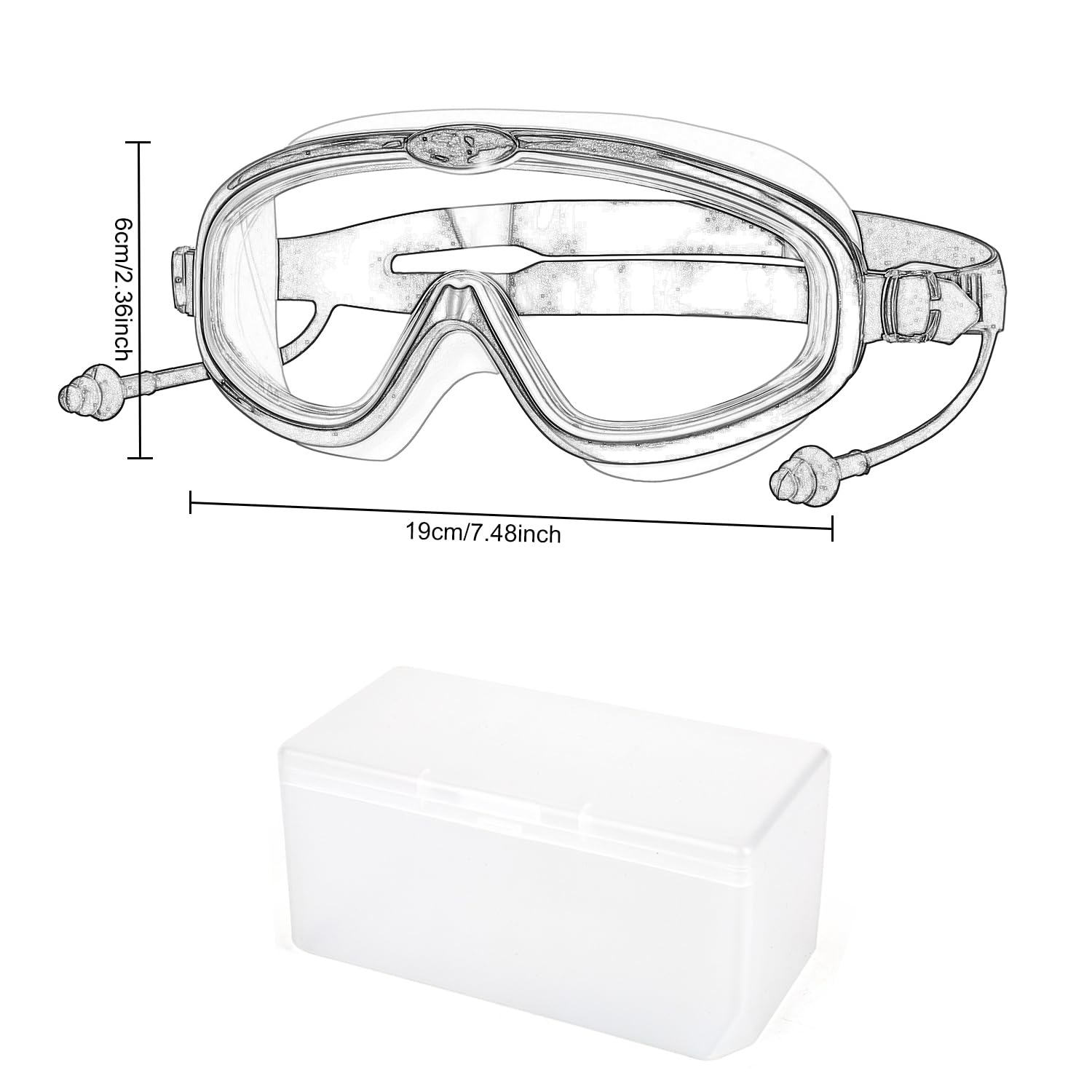 TecHong Kids Swimming Goggles - HD Large Frame Anti-Fog Waterproof Pool Goggles with Earplugs for Children & Teens Age 3-16