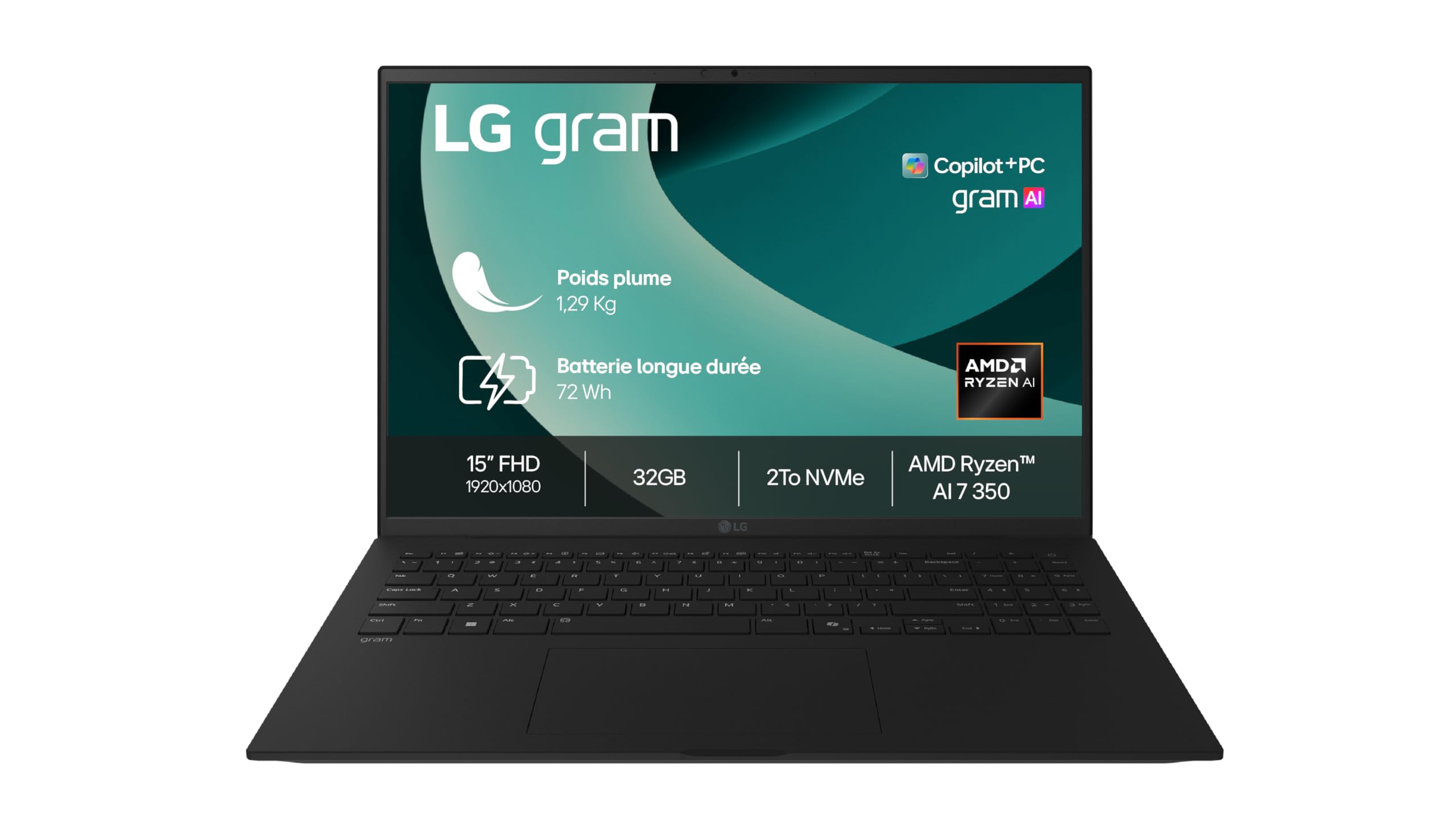 LG Gram 15Z80T-G.AU8BF - PC Portable 15" 1290g | écran DCI-P3 99% FHD | Intel® Evo™ AMD Ryz | RAM 32Go | SSD 2To NVMe | AMD Radeon™ Graphics | Windows 11 Home Next Gen. Premium | Noir Obisidien