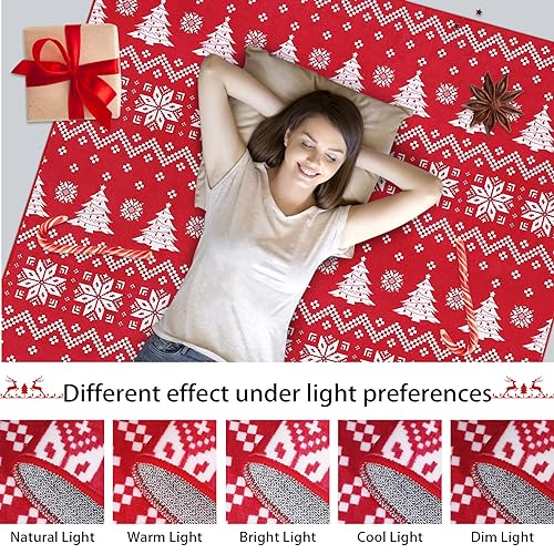 GarveeHome Christmas Door Mat 2x3 Mat Xmas Bath Mat Non-Slip Kithcen Rug Entryway Rug Washable Entryway Rug Small Red Carpet Winter Doormat Rubber Back Tree Doormats for Indoor Outdoor 2'x3' Red