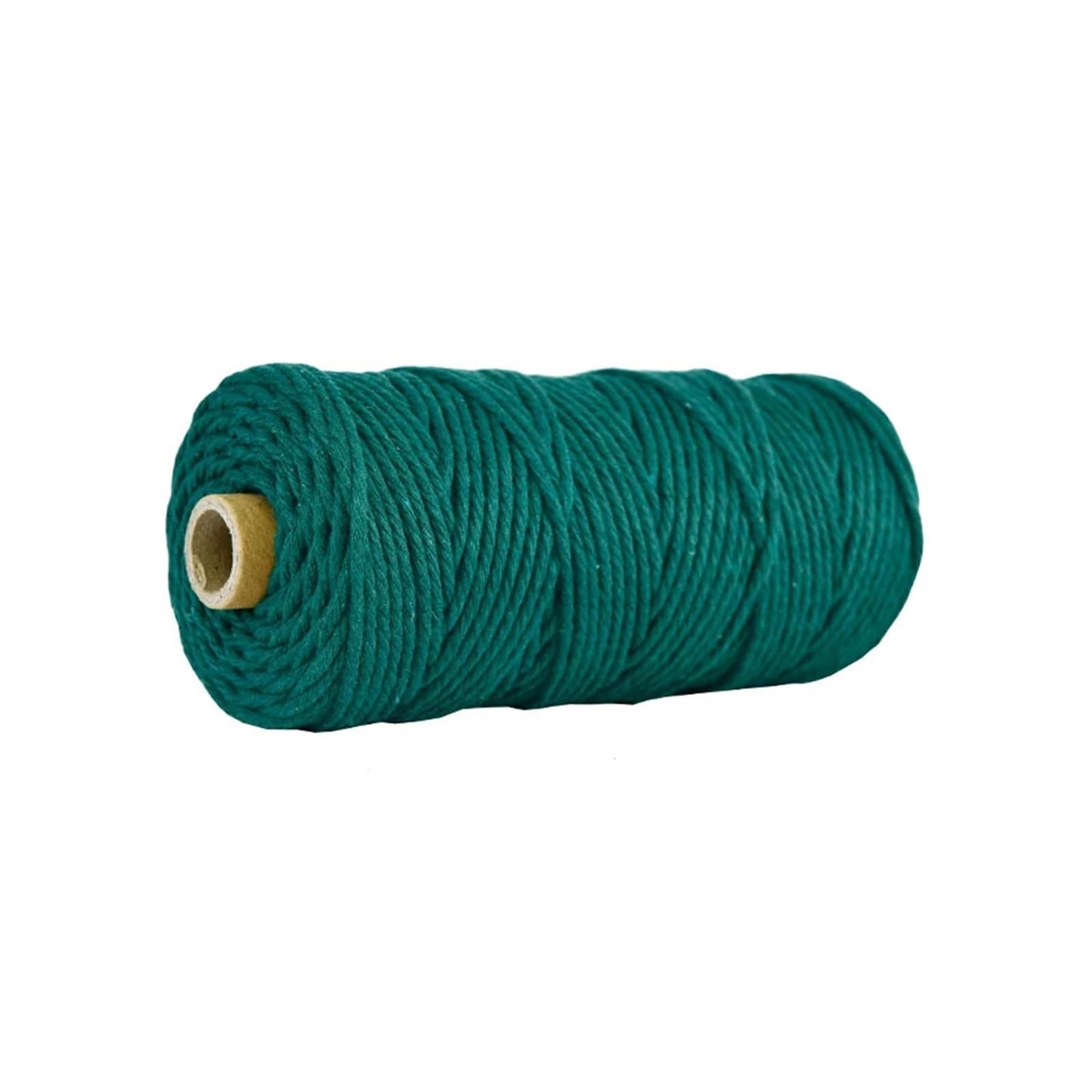 Lina, pleciona lina, 3mm * 100m wielokolorowa lina bawełniana DIY ręcznie tkany sznurek gobelinowy(Light Green)
