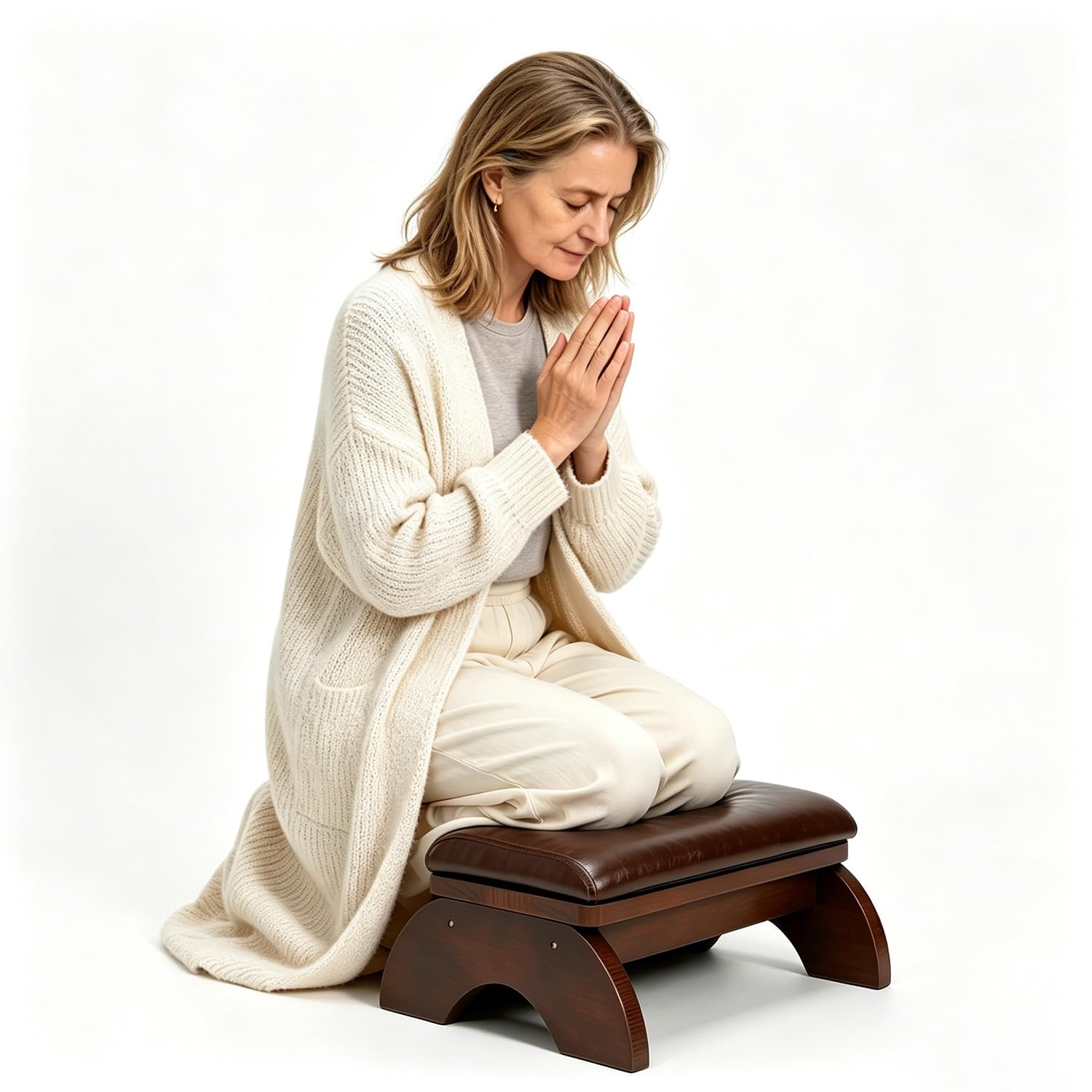 Taburete de rodillas 2 en 1 para crear tu espacio de oración y meditación en casa